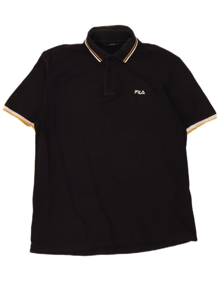 Fila Herren Poloshirt XL Schwarz Baumwolle