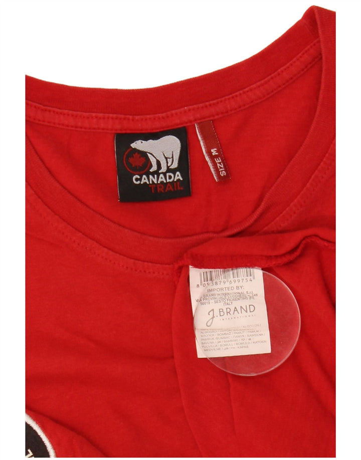 Canada Herren Grafik-T-Shirt-Oberteil aus mittelroter Baumwolle