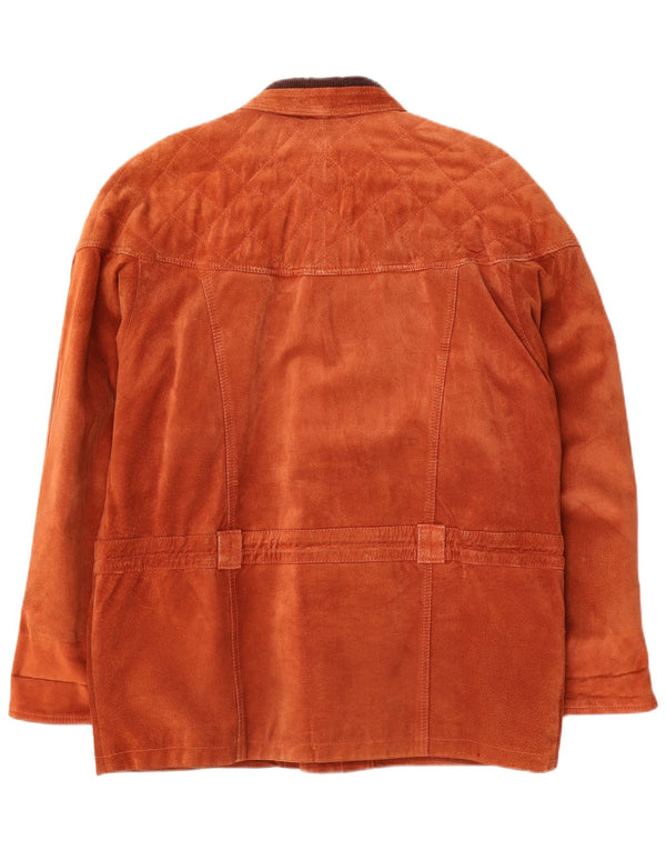 Vintage Mens Suede Jacket IT 48 Medium Brown Suede