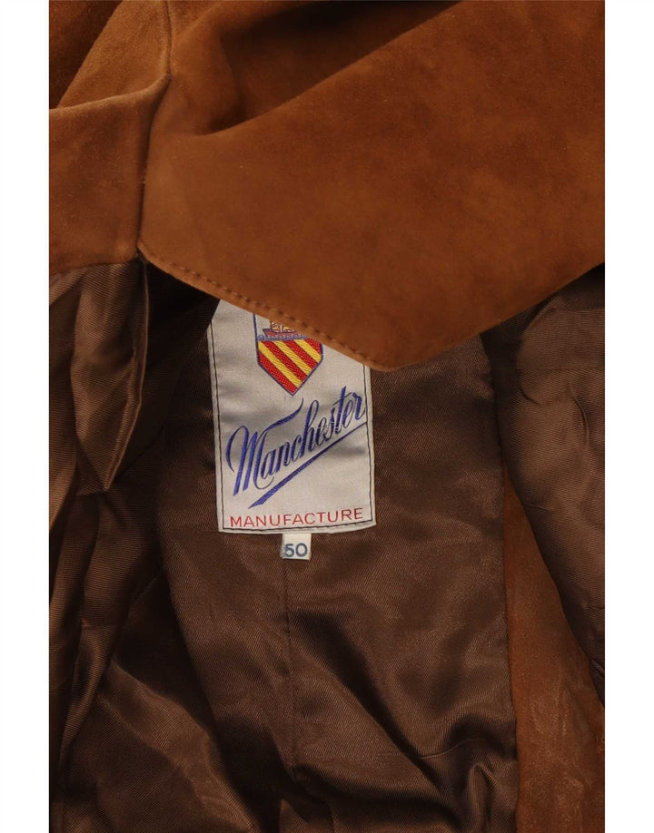 Vintage Herren 3-Knopf-Wildleder-Blazerjacke IT 50 Large Braun