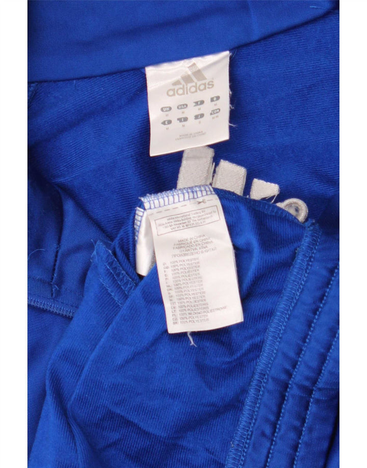 Adidas Herren-Trainingsanzug-Top-Jacke aus mittelblauem Polyester