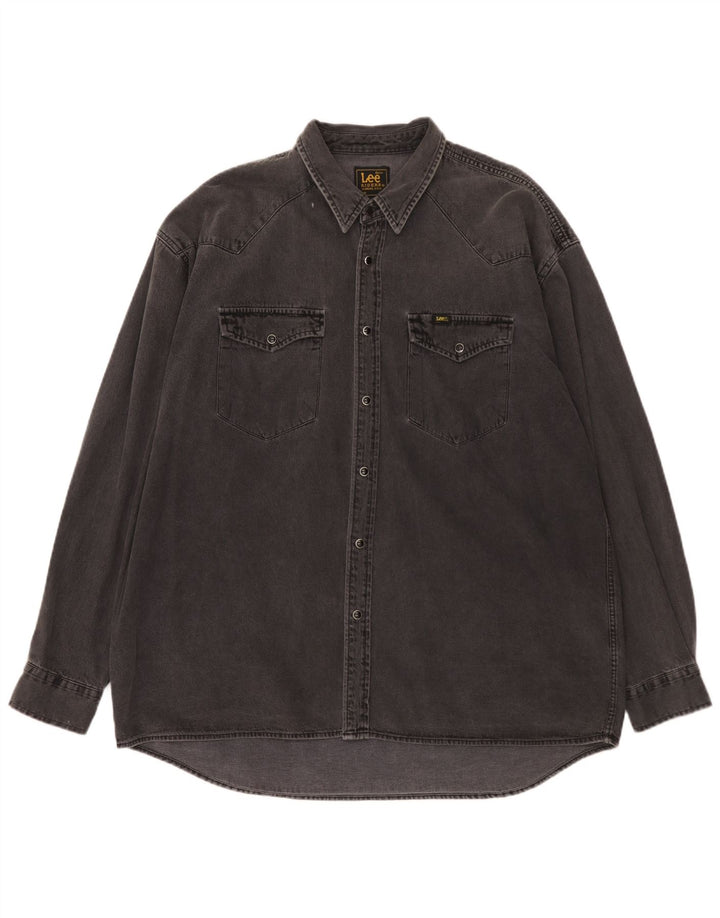 Lee Herren Riders Jeanshemd XL Grau Baumwolle