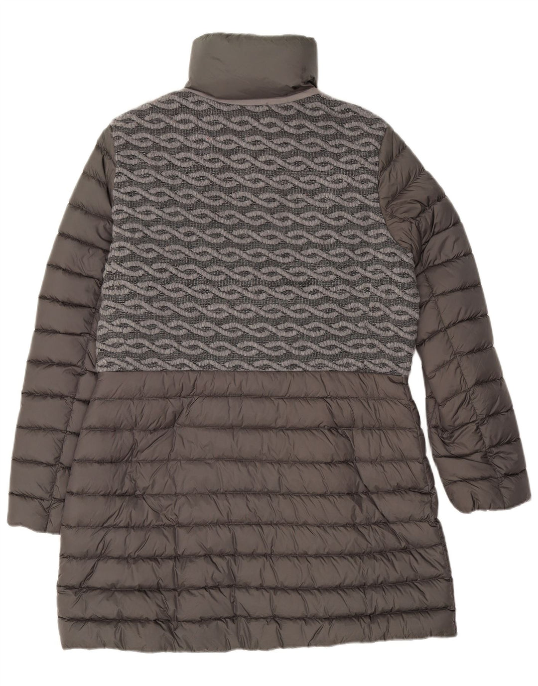 Geox Womens Wattierter Mantel UK 16 Großes graues geometrisches Polyamid