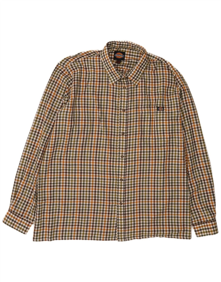 Dickies Herren-Flanellhemd 3XL, mehrfarbiges Gingham-Polyester