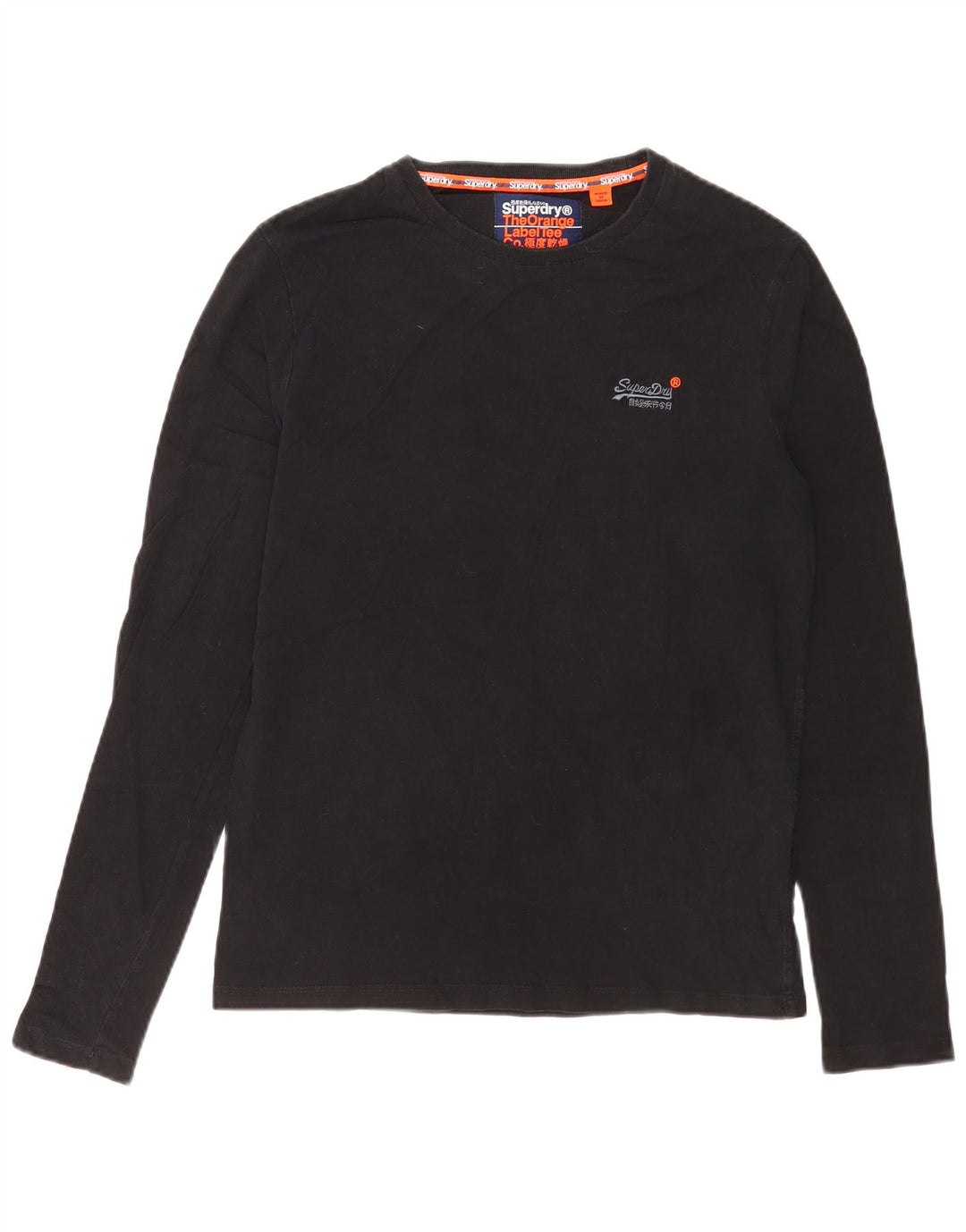 Superdry Herren-Langarmoberteil aus mittelschwarzer Baumwolle