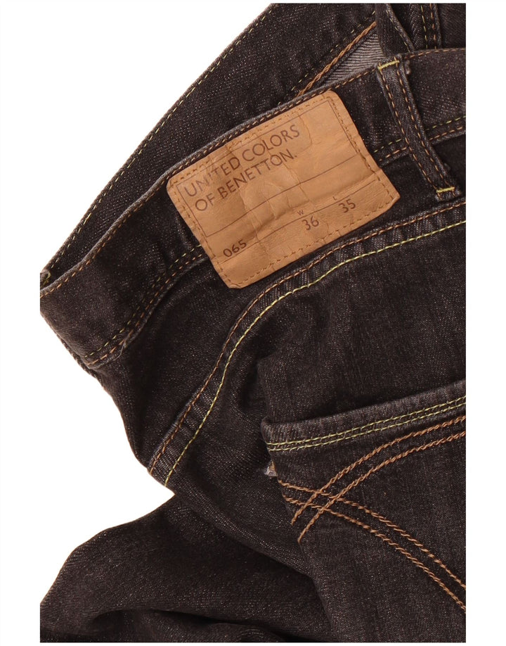 Benetton Herren Slim Jeans W36 L31 Schwarz