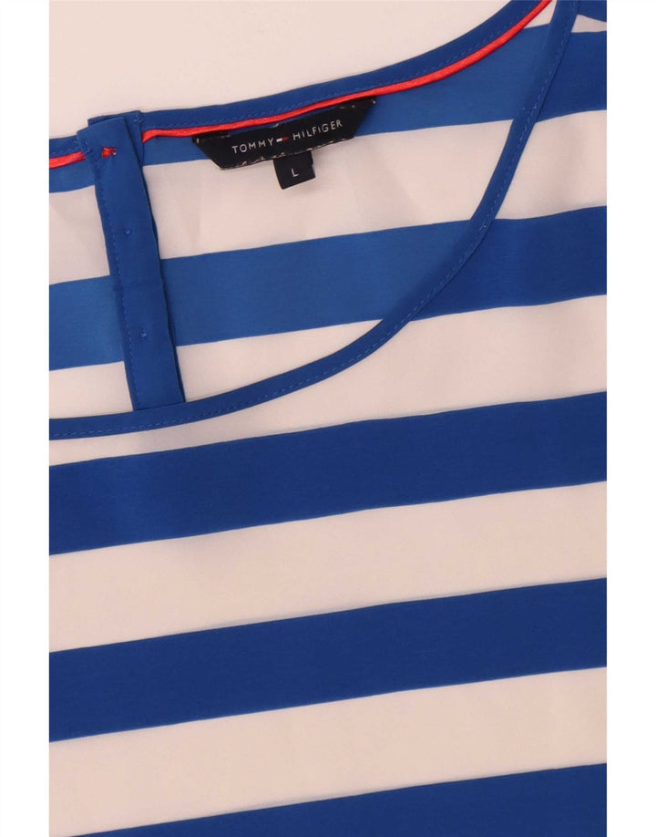 Tommy Hilfiger Damen Bluse Top UK 16 Large Blau gestreift