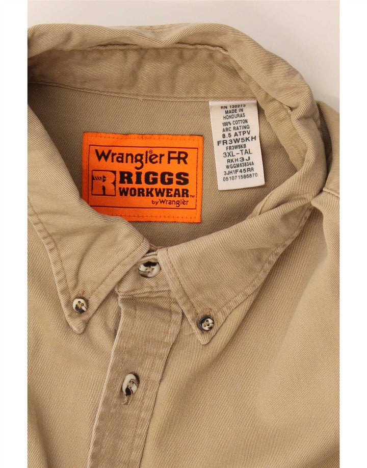 Wrangler Mens Tall Shirt 3XL Beige Baumwolle