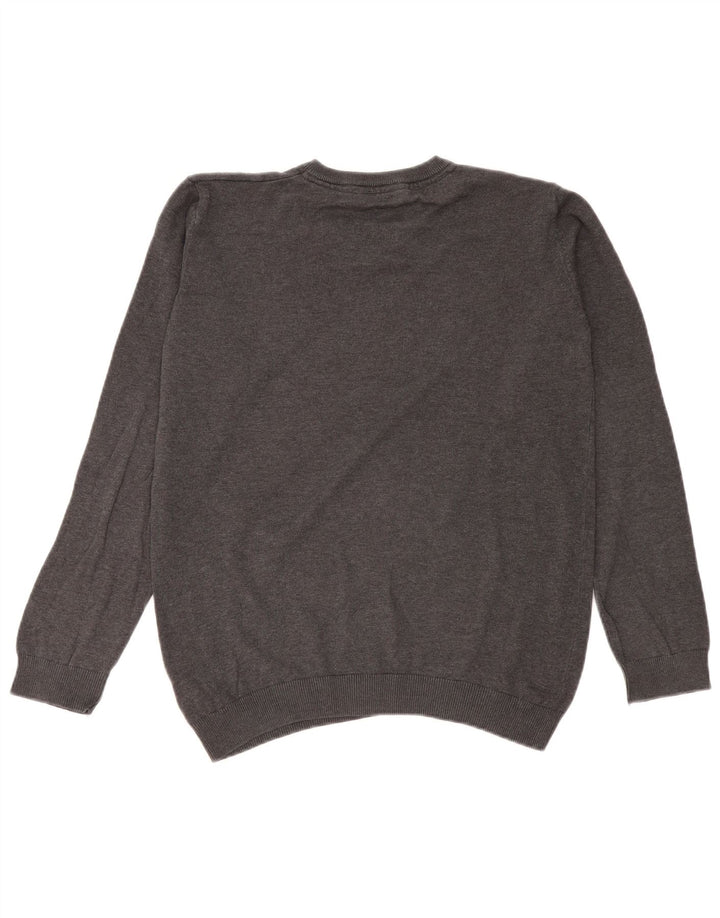 Marks & Spencer Jungen-Pullover mit V-Ausschnitt, 15–16 Jahre, graue Baumwolle