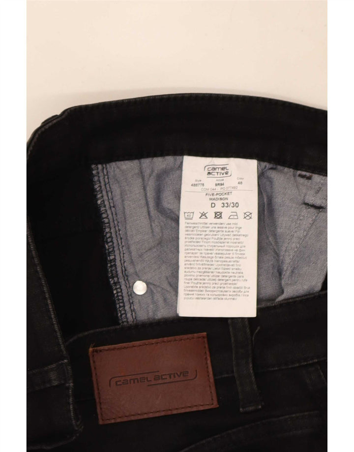 Camel Active Slim-Jeans für Herren, W33, L30, schwarze Baumwolle