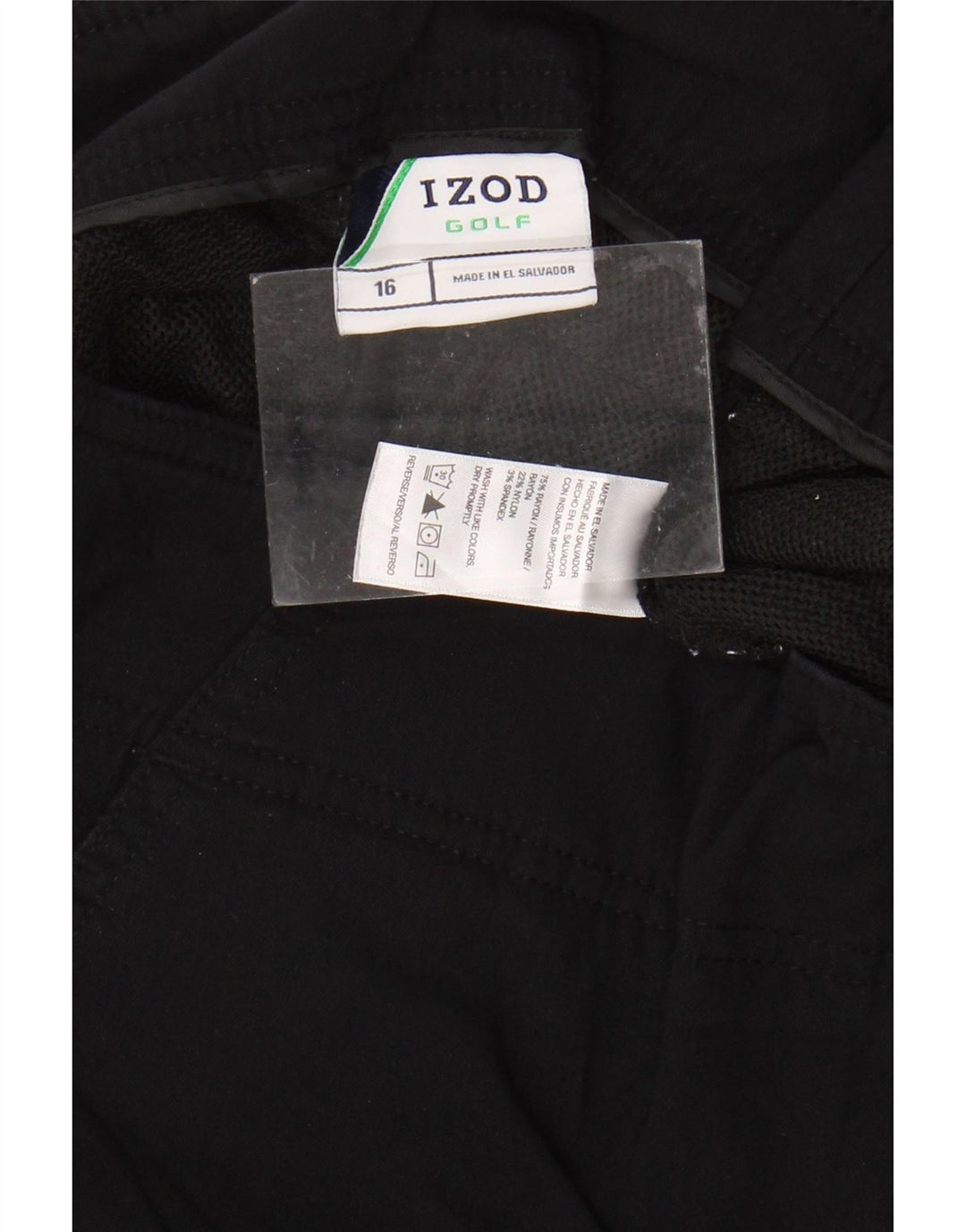 IZOD Damen Chino-Shorts US 16 2XL W38 Schwarz Rayon