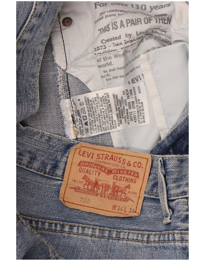 Levi's Herren 752 Denim Shorts W36 Große blaue Baumwolle