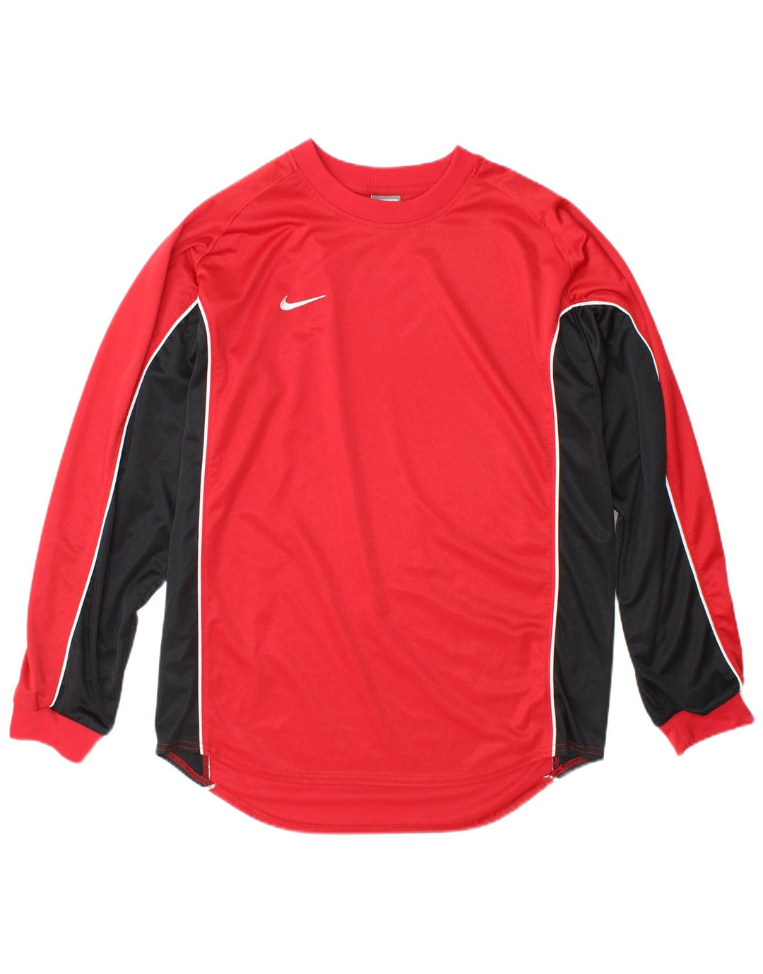 Nike Herren Top Langarm UK 42/44 Großes rotes Colourblock-Polyester