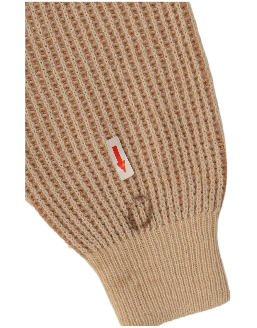 Oscar Forghieri Herren-Pullover mit Rundhalsausschnitt, mittelbeige gestreifte Wolle