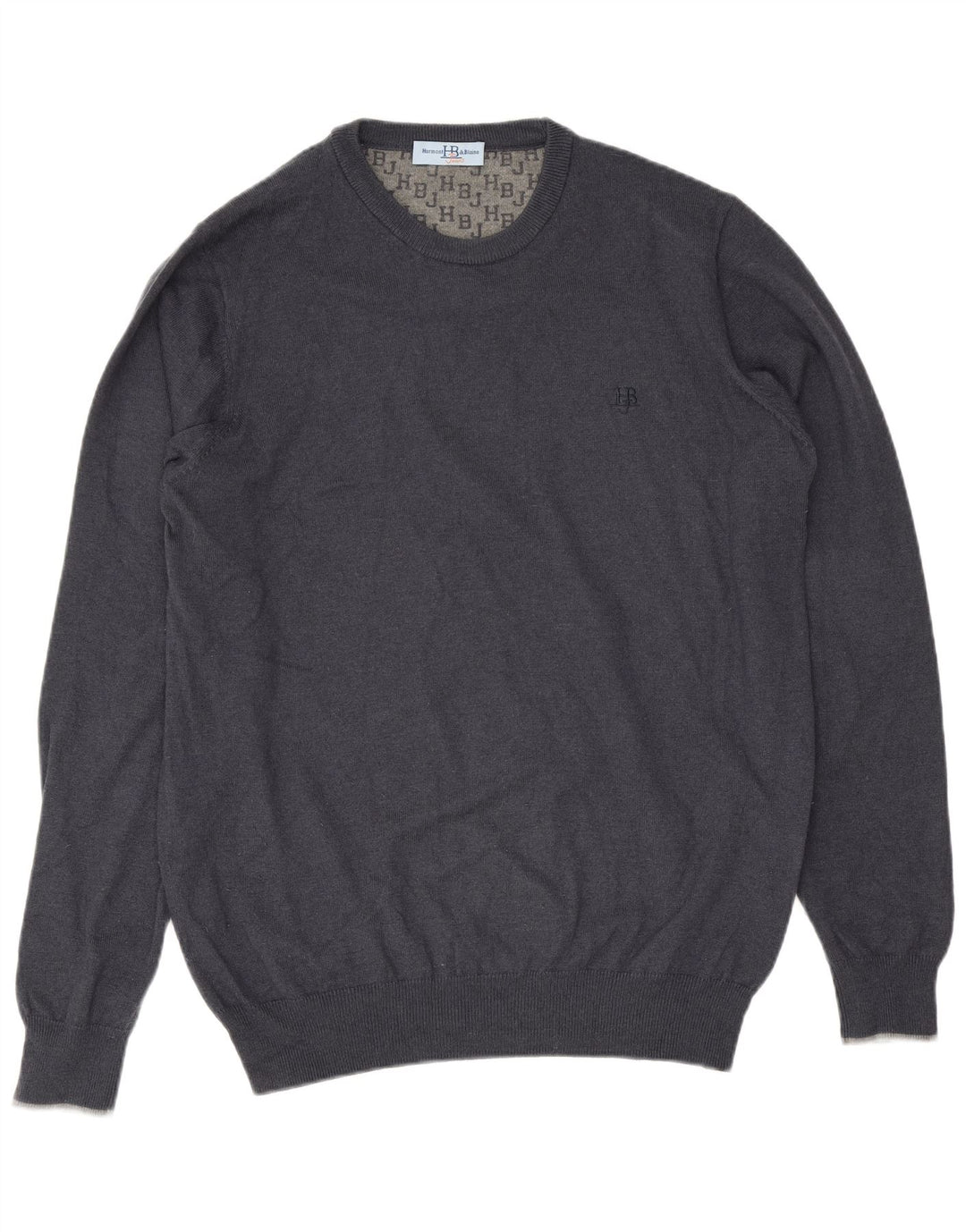 Harmont & Blaine Herren-Pullover mit Rundhalsausschnitt, mittelmarineblaue Wolle