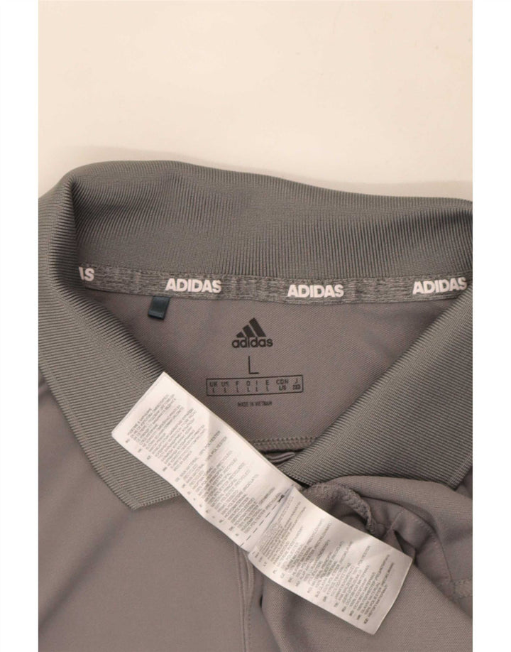 Adidas Herren-Poloshirt, großes graues Polyester