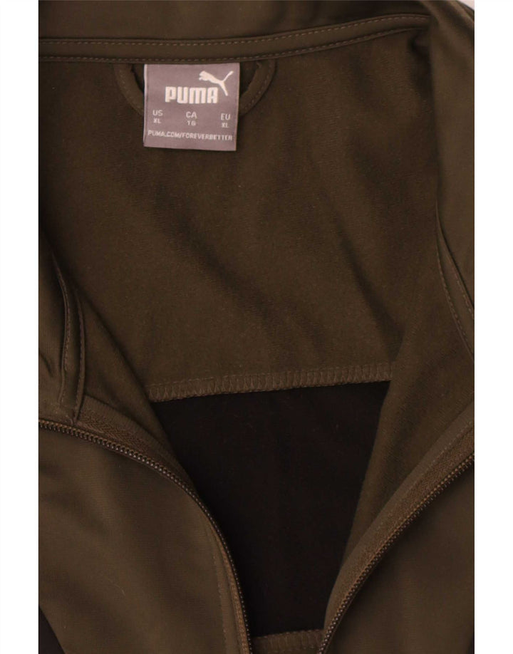 Puma Herren Trainingsanzug Top Jacke XL Khaki Colourblock Polyester