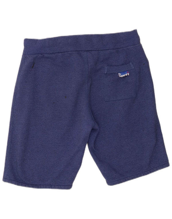Superdry Herren Grafik-Sportshorts aus mittelblauer Baumwolle