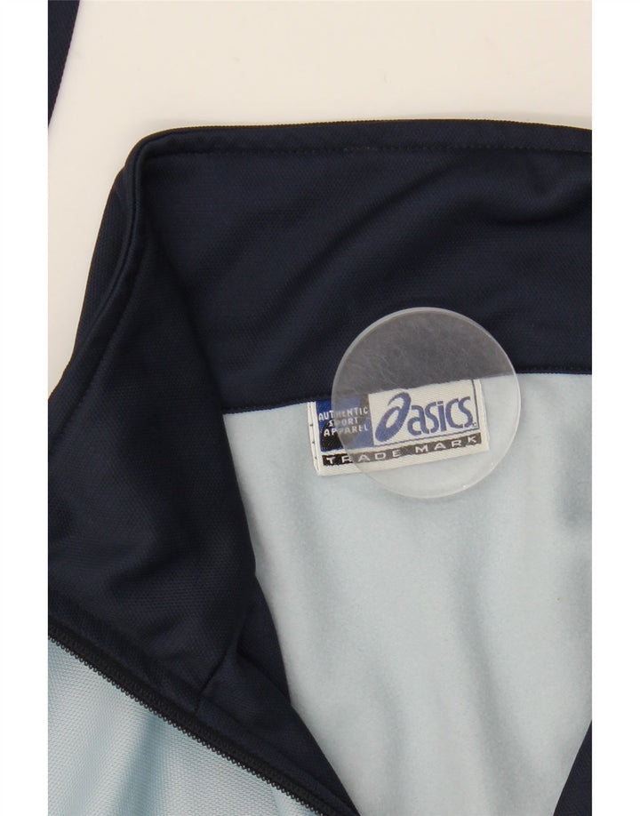 Asics Herren-Trainingsanzug-Top-Jacke, großes blaues Farbblock-Polyester