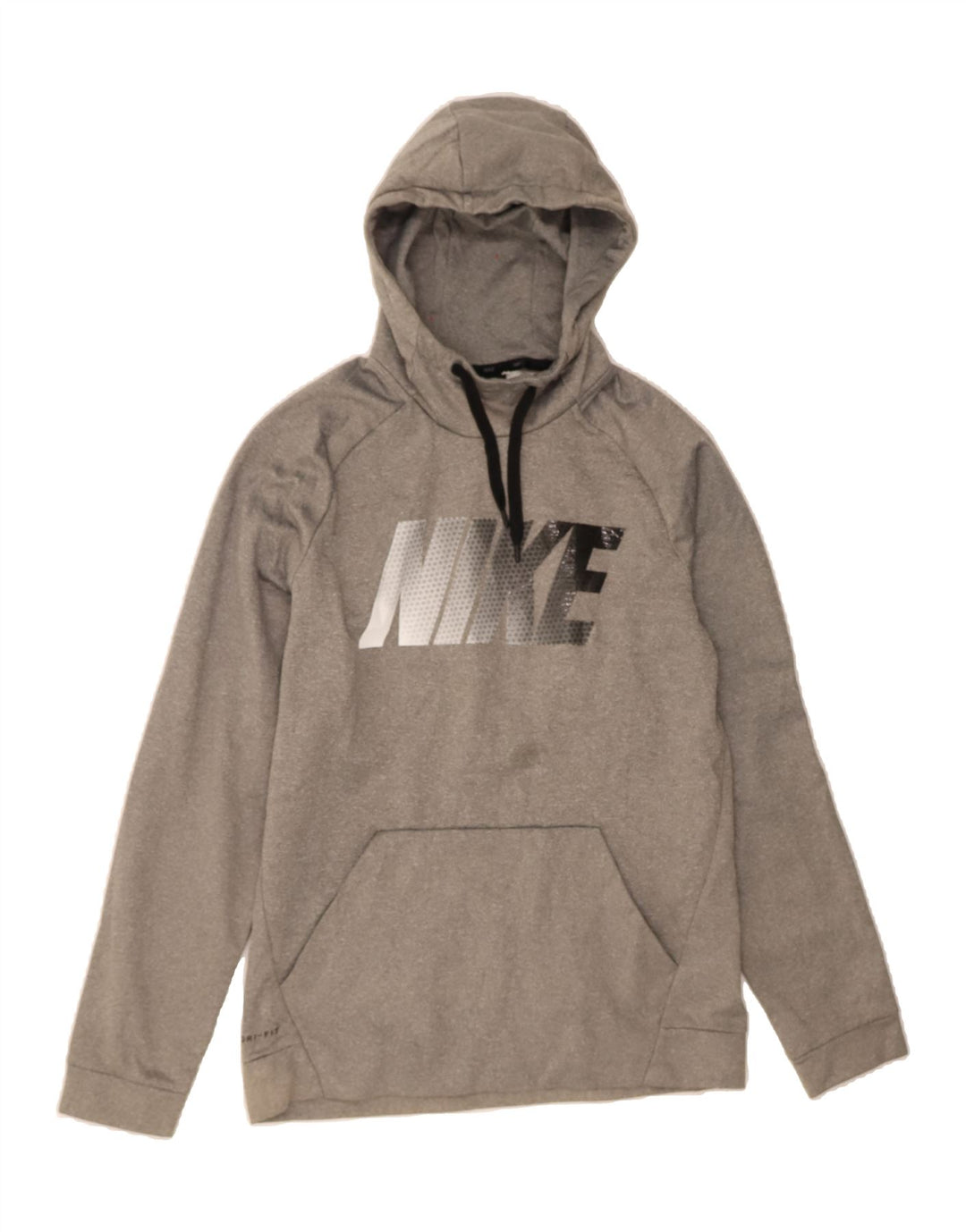 NIKE Mens Dri Fit Graphic Hoodie Jumper Medium Grey Polyester Vintage Nike and Second-Hand Nike from Messina Hembry 