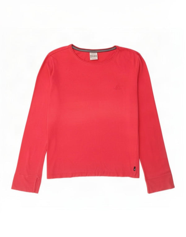 Adidas Damen Top Langarm UK 16 Large Rosa Baumwolle