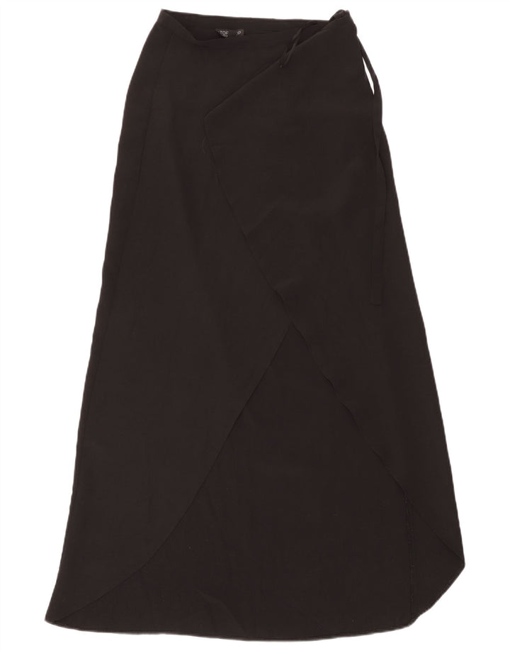 Topshop Damen Wickel-Maxirock UK 8 Small W26 Schwarz Polyester