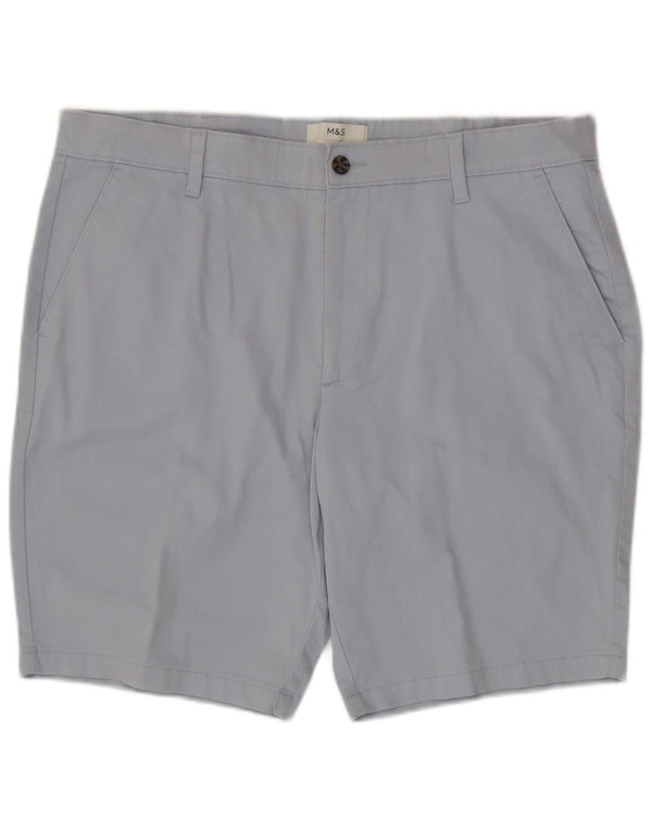 Marks & Spencer Herren Chinoshorts W38 XL Blaue Baumwolle
