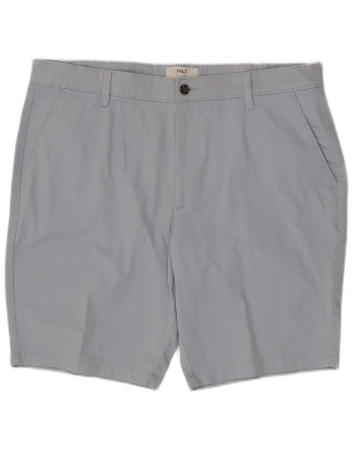 Marks & Spencer Herren Chinoshorts W38 XL Blaue Baumwolle