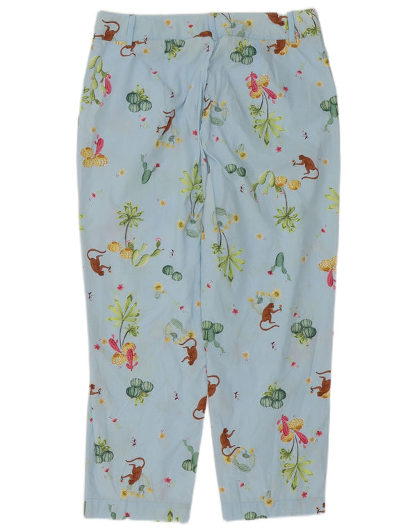 Benetton Gerade geschnittene Damenhose W30 L24 Blau geblümt