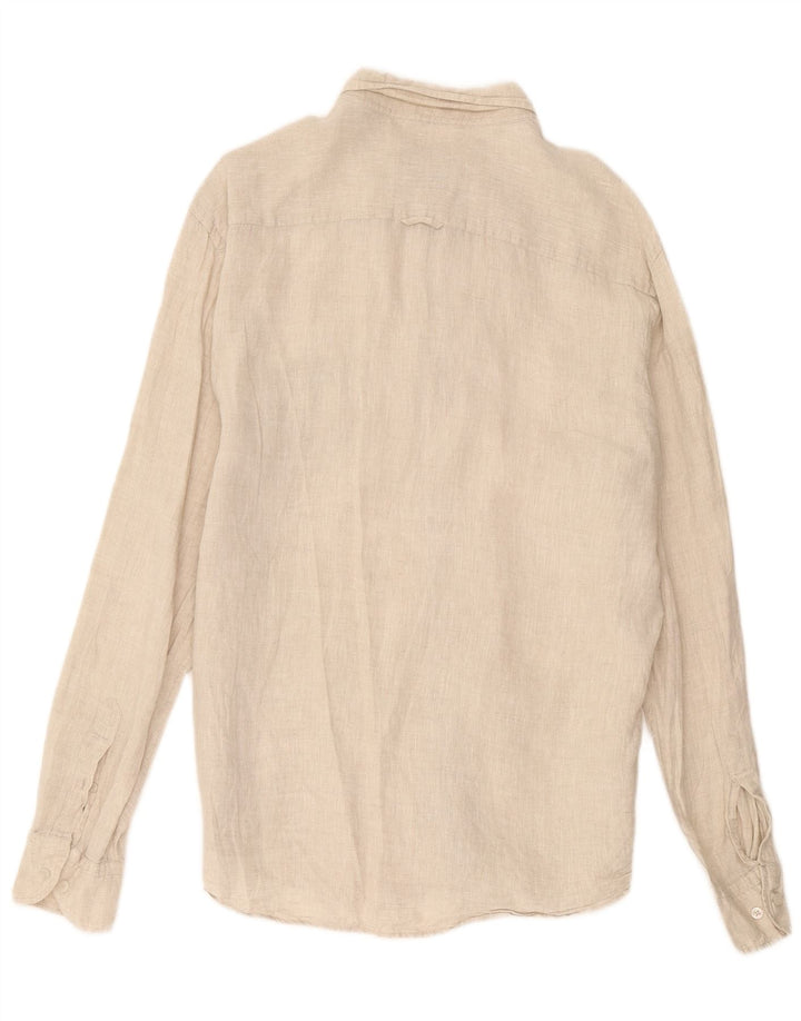 Massimo Dutti Herrenhemd Mittelbeige Leinen