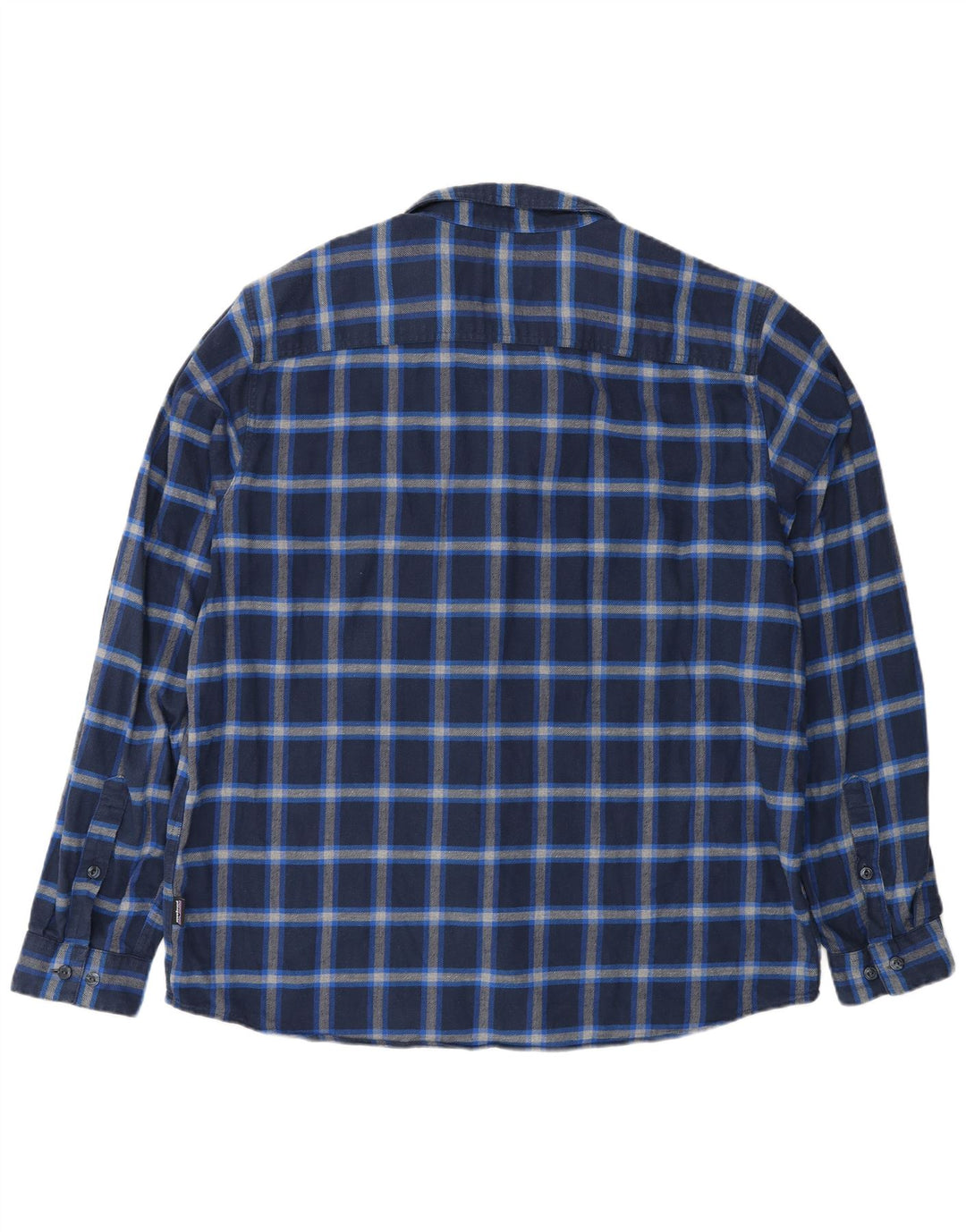 Patagonia Herren-Flanellhemd, groß, blau kariert, Baumwolle