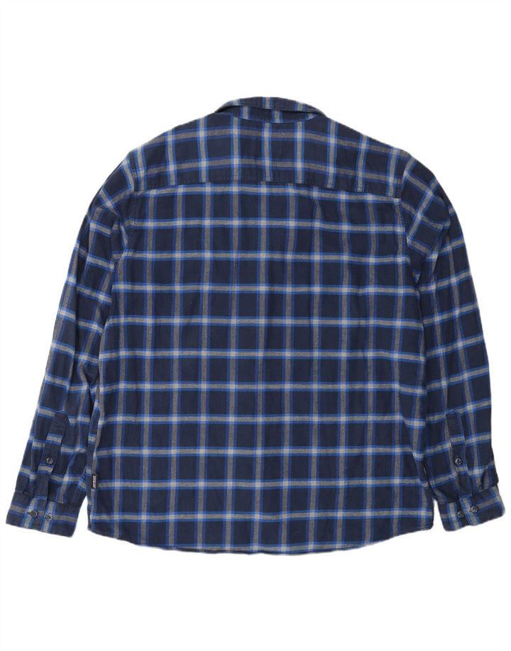 Patagonia Herren-Flanellhemd, groß, blau kariert, Baumwolle