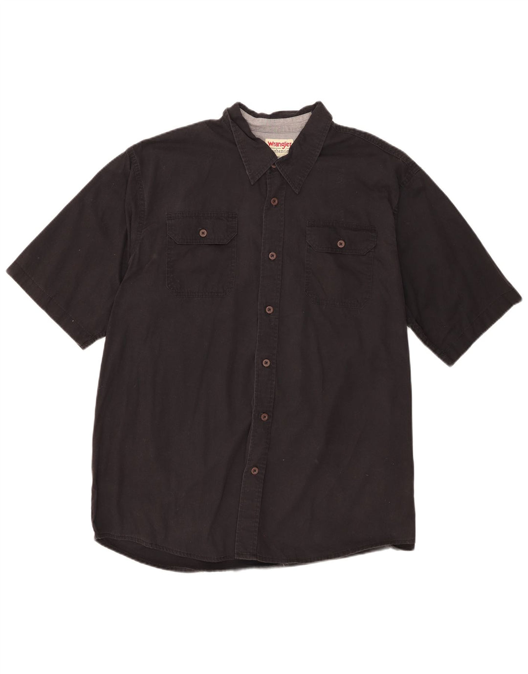 Wrangler Herren-Kurzarmhemd XL aus schwarzer Baumwolle