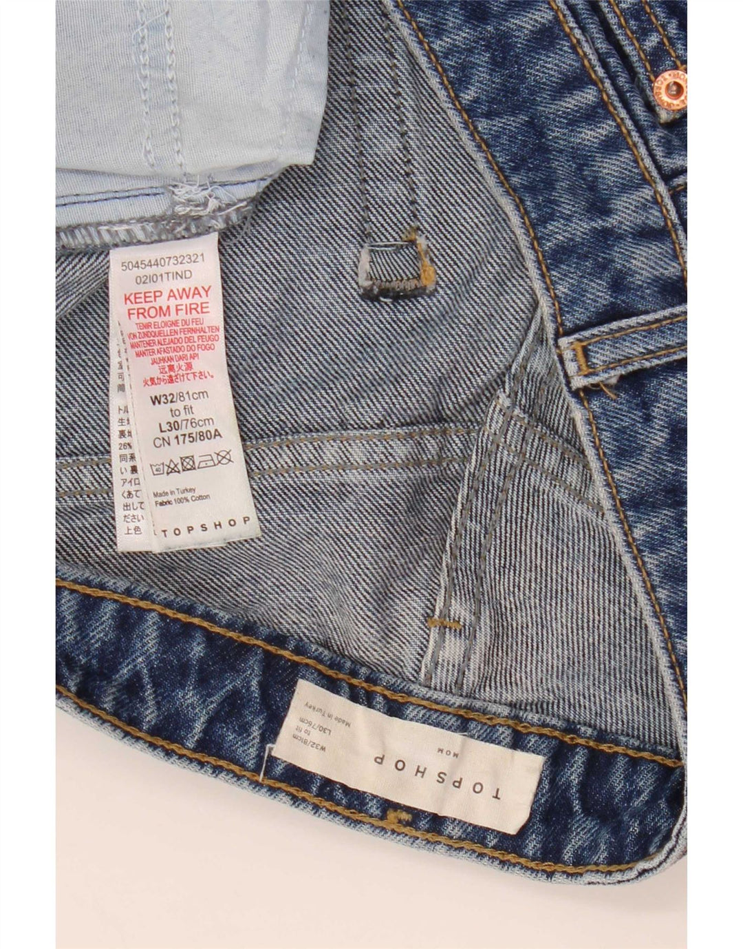 Topshop Damen Mom Tapered Jeans W32 L26 Blau Polyester