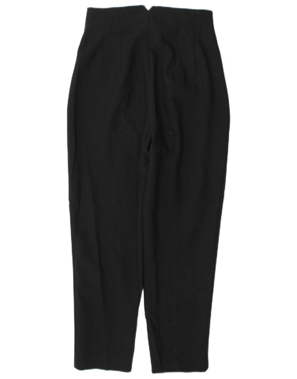 Zara Damen-Anzughose mit hoher Taille, schmal zulaufend, Größe S, W26, L26, Schwarz, Polyester