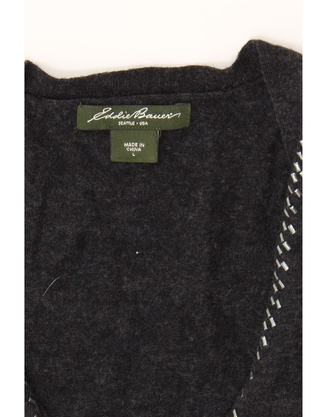 EDDIE BAUER Womens Open Cardigan Sweater UK 14 Large Grey Merino Wool Vintage Eddie Bauer and Second-Hand Eddie Bauer from Messina Hembry 