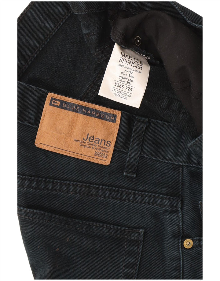 Marks & Spencer Herren Straight Jeans W32 L29 Marineblau Baumwolle