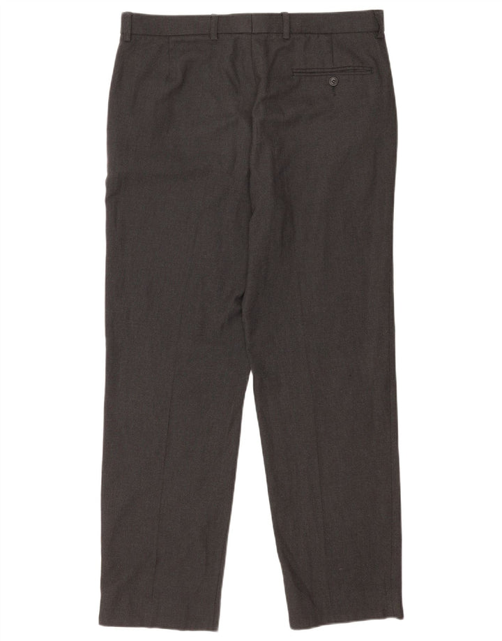 Gerade Herren-Anzughose von Marks & Spencer, W34, L31, grau, Polyester