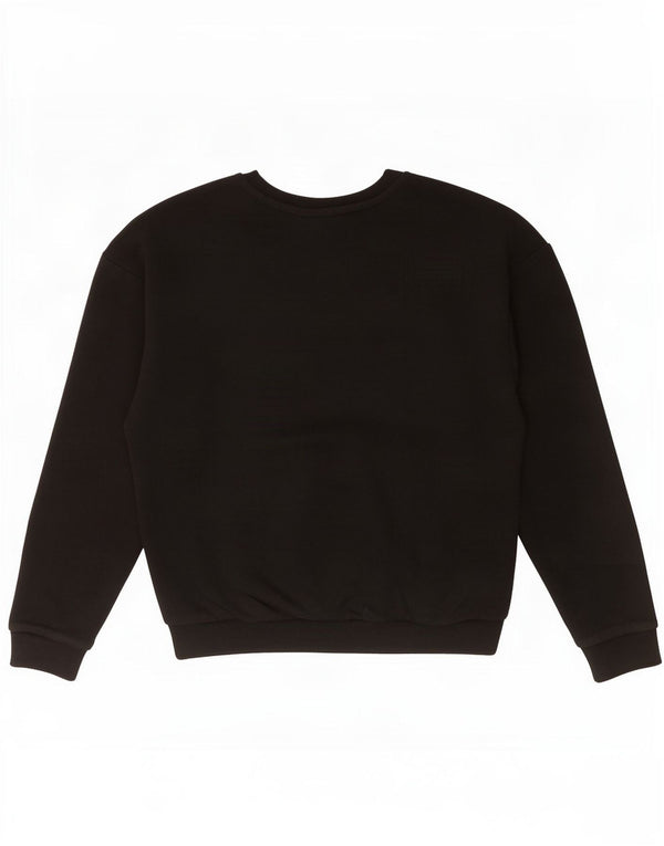 Puma Damen Übergroßer Sweatshirt-Pullover UK 6 XS Schwarze Baumwolle