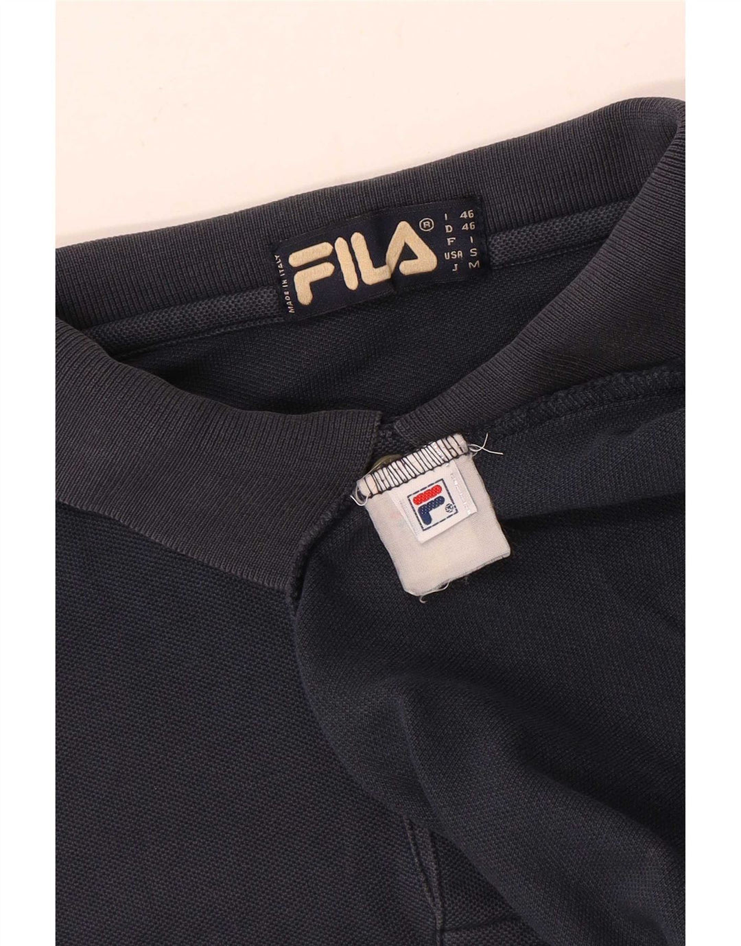 Fila Herren Poloshirt IT 46 Small Marineblau Baumwolle