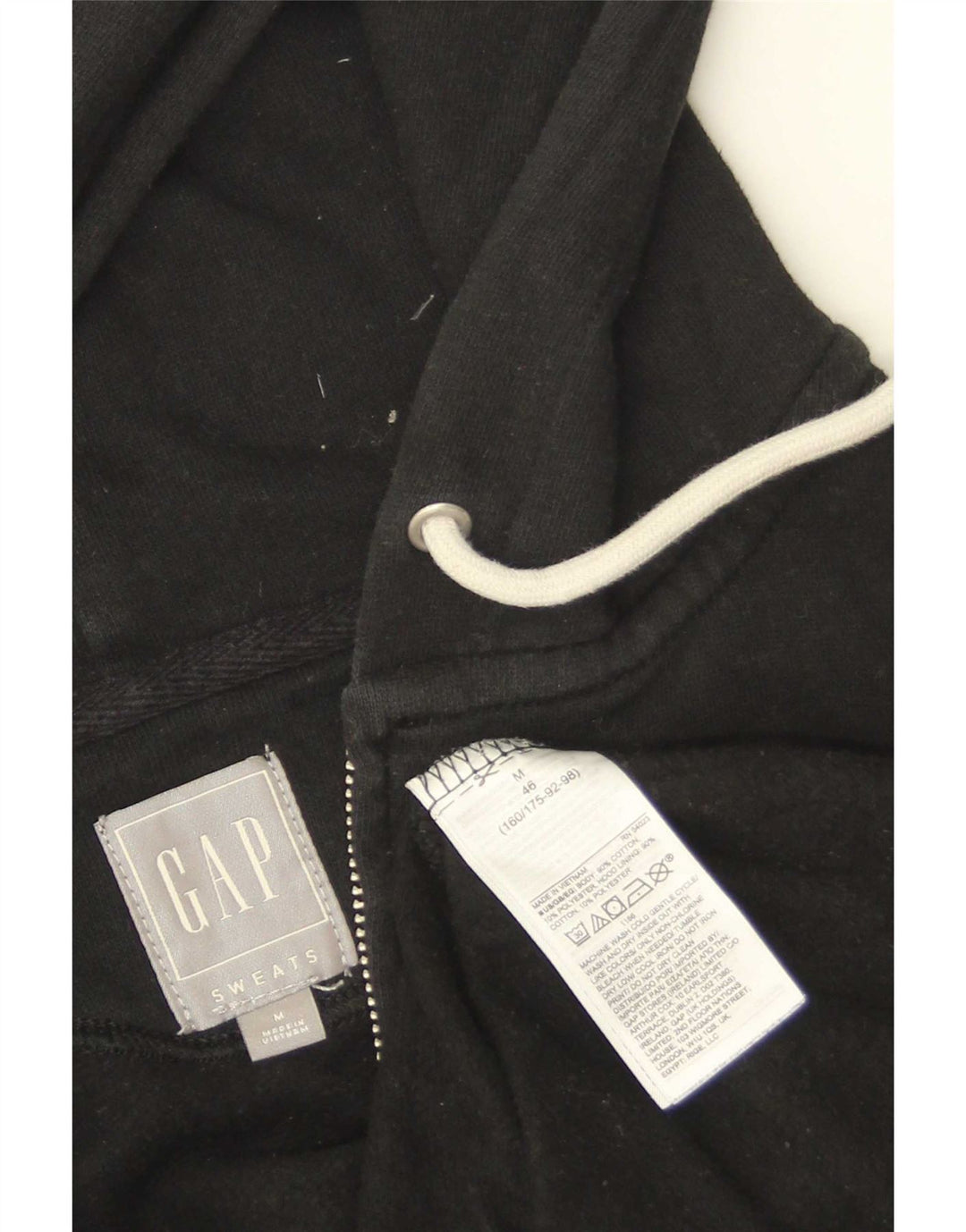 Gap Herren-Kapuzenpullover mit grafischem Reißverschluss, mittelschwarz, Baumwolle