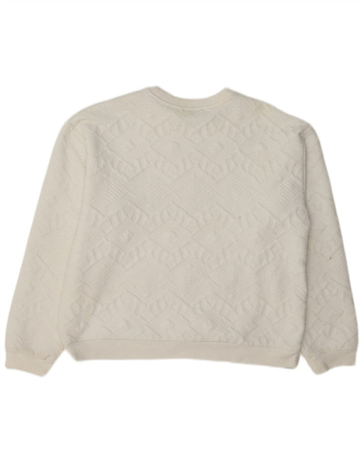 Zara Damen-Sweatshirt mit entspannter Passform, UK 12, Mittelweiß, geometrisch