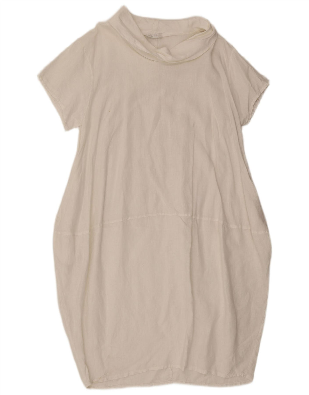 Vintage Damen Bubble Kleid UK 12 Mittelweißes Leinen