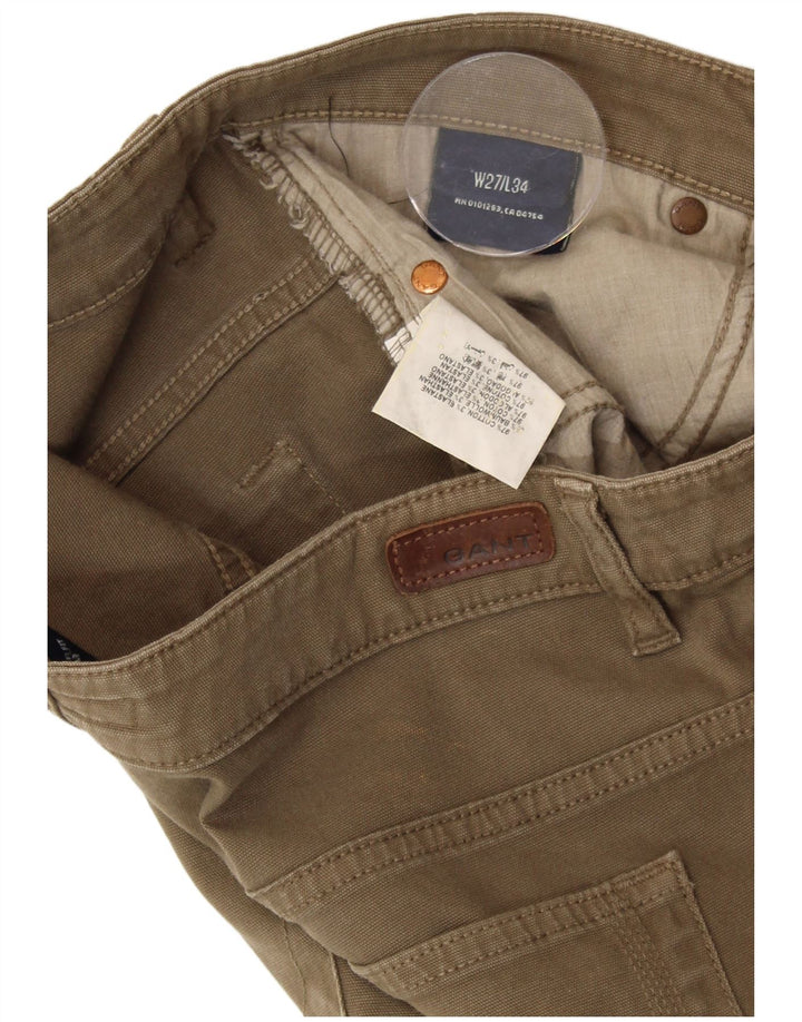 GANT Damen gerade Freizeithose W27 L29 Khaki Baumwolle