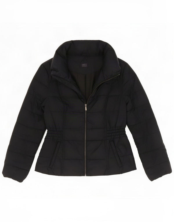 Marks & Spencer Damen Wattierte Jacke UK 12 Medium Navy Blue Polyester