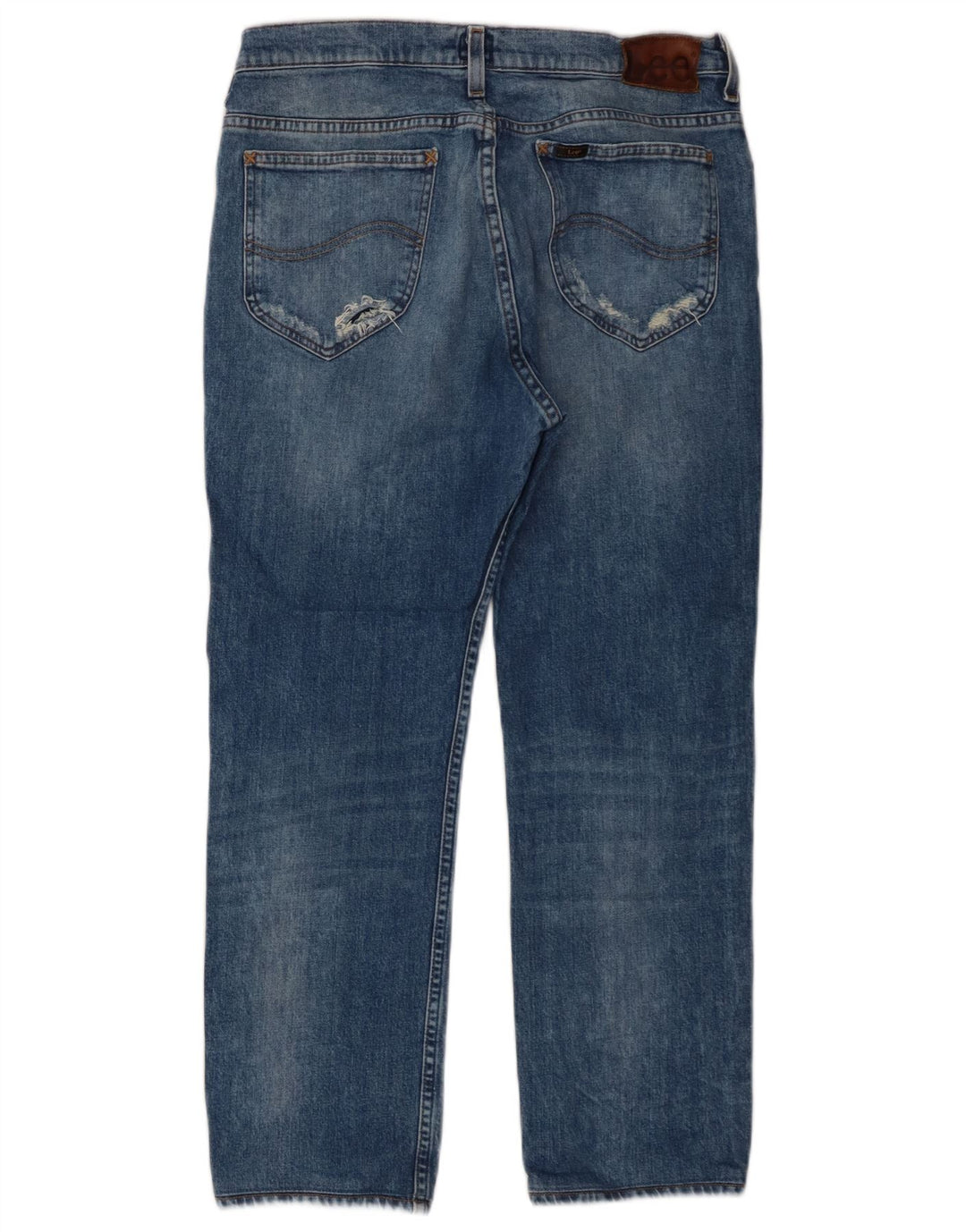Lee Herren Rider Straight Jeans W34 L26 Blaue Baumwolle
