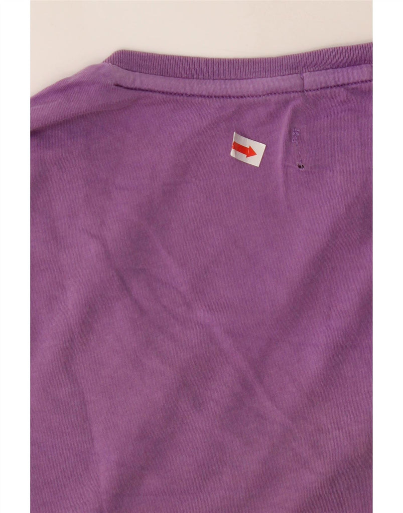 ARMANI Womens T-Shirt Top UK 14 Medium Purple Cotton Vintage Armani and Second-Hand Armani from Messina Hembry 