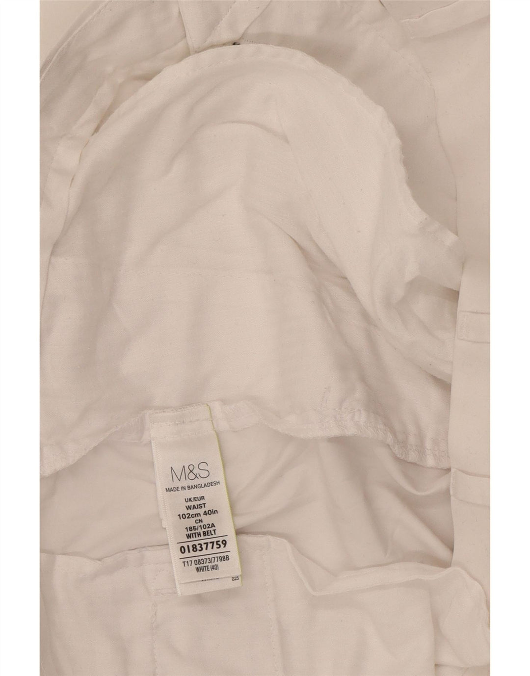 Marks & Spencer Herren Chinoshorts W40 XL Weiße Baumwolle