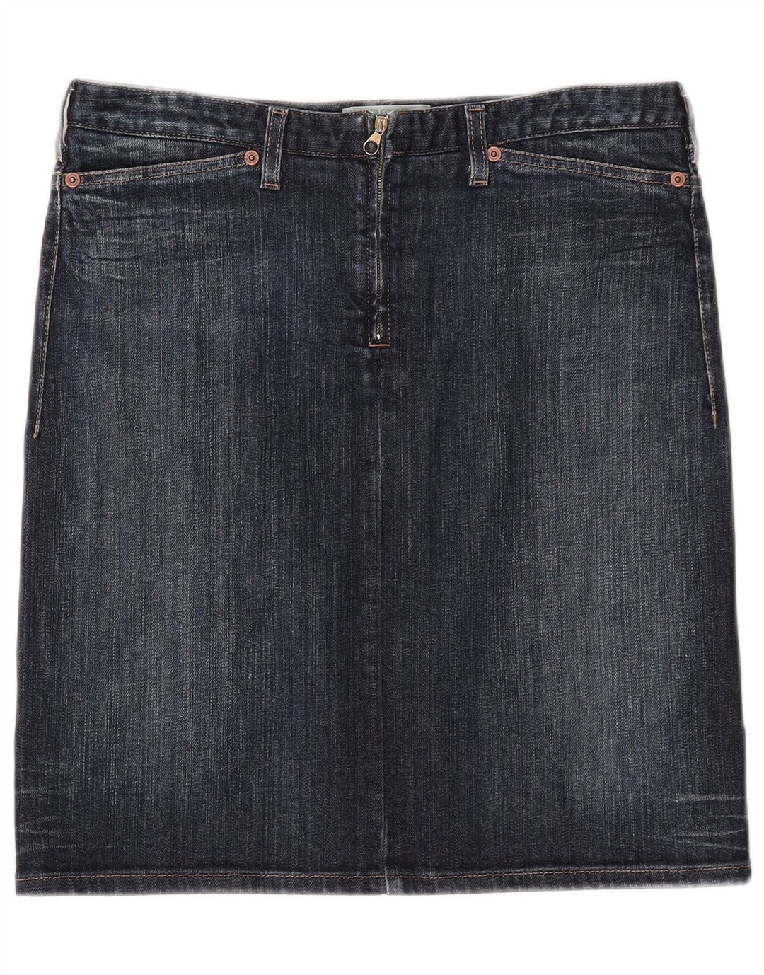 Benetton Damen Jeansrock IT 44 Medium W32 Marineblaue Baumwolle