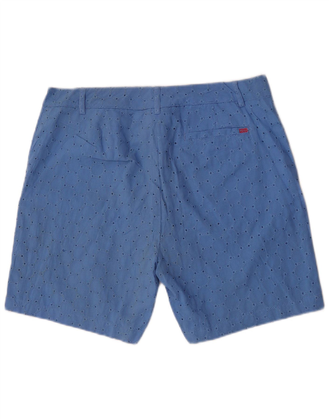 Izod Damen Chinoshorts US 10 Large W32 Blaue geometrische Baumwolle